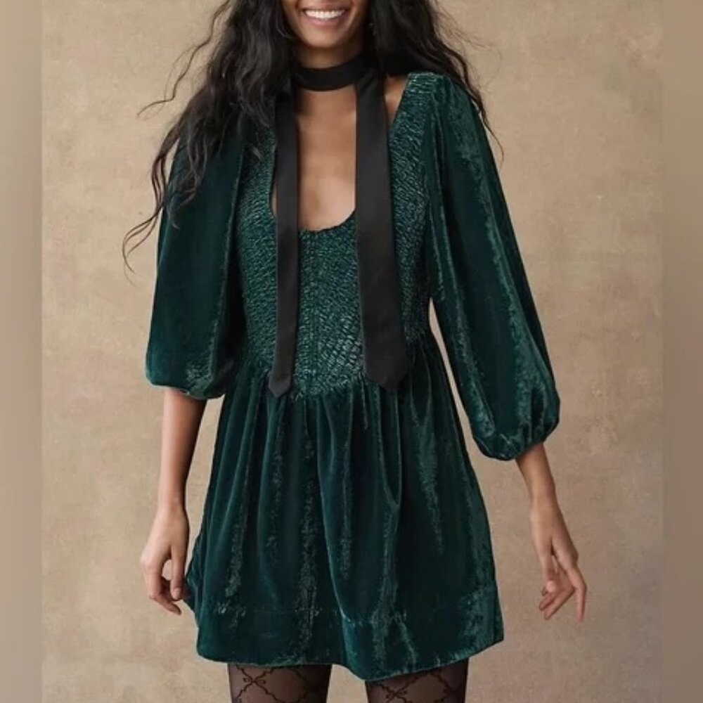 Free People Farrier Velvet Mini Dress